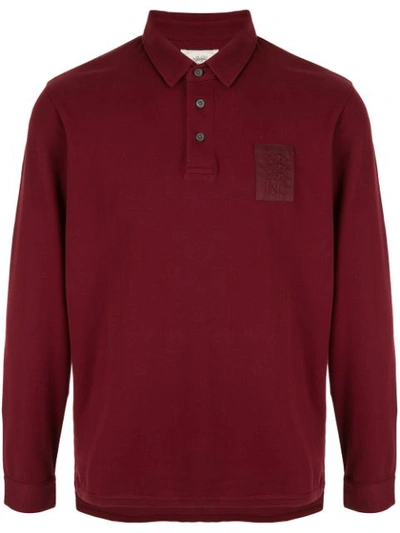 Kent & Curwen Long Sleeve Polo Shirt In Red