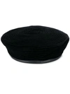 GUCCI LEATHER TRIMMED BERET