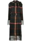 FERRAGAMO FRINGED TARTAN COAT