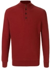 GIEVES & HAWKES BUTTON-COLLAR KNITTED JUMPER