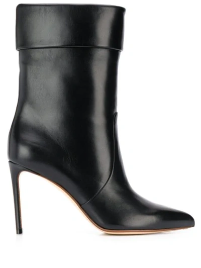 Francesco Russo Pointed High Heel Ankle Boots In Black