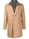 Herno Single-breasted Coat In Brown