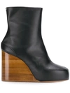 MAISON MARGIELA wooden wedge ankle boots