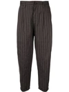 ZIGGY CHEN STRIPED TAPERED TROUSERS