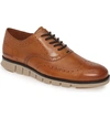 Cole Haan Men's Zerogrand Wingtip Oxfords In Burnished British Tan Leather