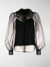 MARC JACOBS MARC JACOBS RUNWAY BLOUSE W EMB BOW NECK TIE,14532005