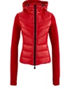 Moncler Red Down Hooded Cardigan