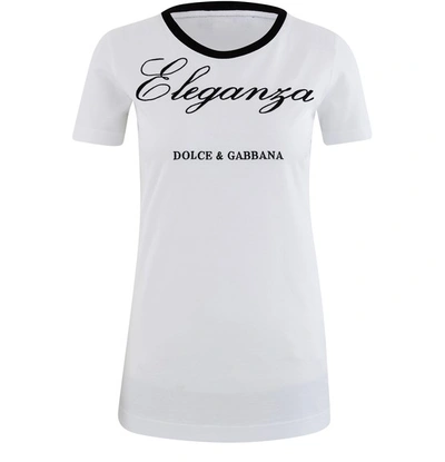 Dolce & Gabbana Short-sleeved Jersey T-shirt With Embroidery In White