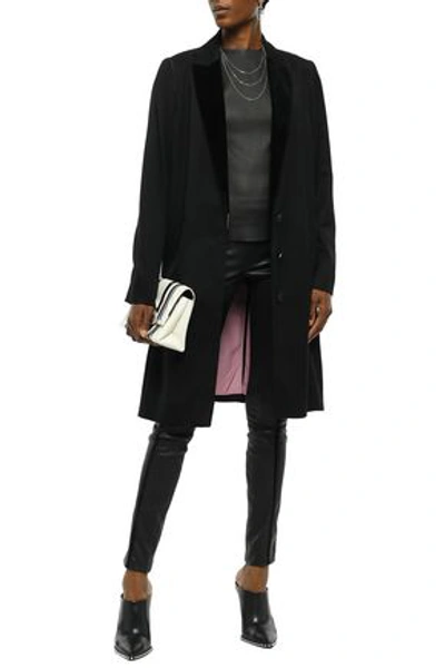 Haider Ackermann Woman Velvet-trimmed Cotton-blend Twill Coat Black