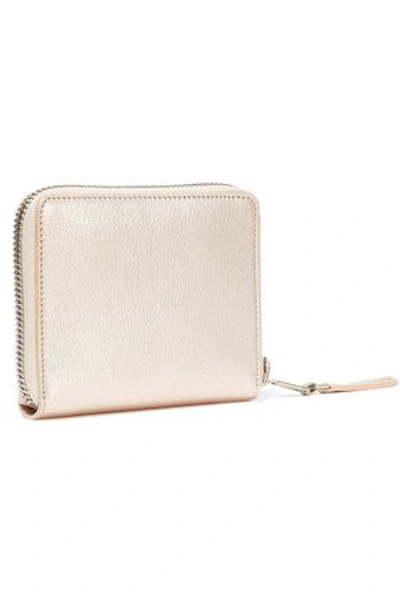 Rick Owens Woman Metallic Textured-leather Wallet Platinum