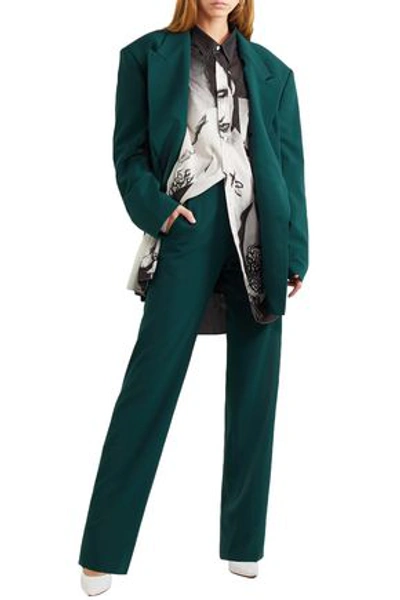 Vetements High Heel Cutout Twill Straight-leg Pants In Emerald