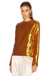 Galvan Gilded Clara Sequined Top In Burnished Gold