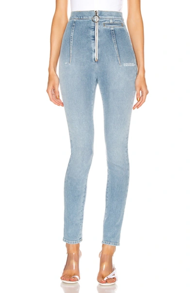 Off-white Skinny-jeans Mit Bleached-effekt In Blue