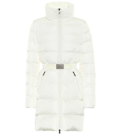 Moncler Accenteur Belted Quilted Down Puffer Coat In White