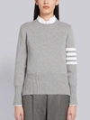 Thom Browne 4-bar Milano Stitch Silk Pullover In Grey
