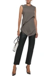 RICK OWENS RICK OWENS WOMAN ELLIPSE GATHERED CADY TOP ANTHRACITE,3074457345620947714