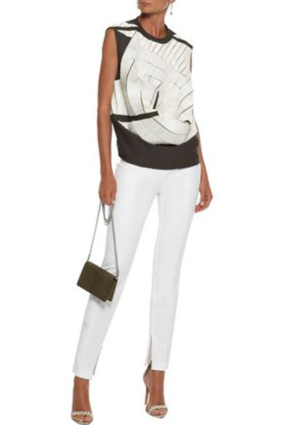 Rick Owens Woman Bead-embellished Draped Cotton Top White