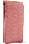 RICK OWENS RICK OWENS WOMAN PYTHON CARDHOLDER PINK,3074457345620916752