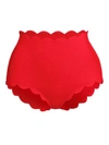 Marysia Santa Monica Scalloped Bikini Bottoms In Red