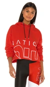 P.e Nation Restart Raw-edge Logo Pullover Hoodie In Red