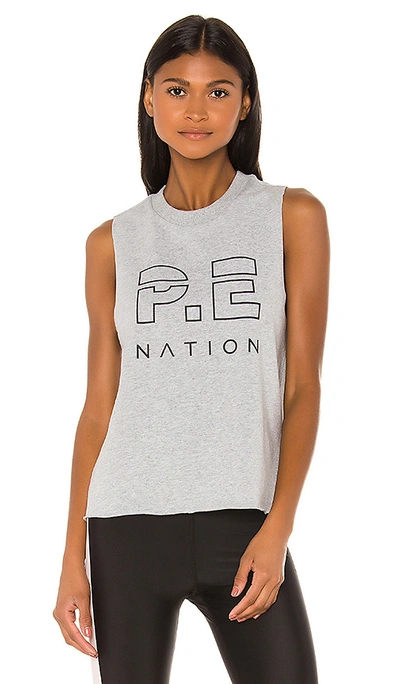 P.e Nation Throw In The Towel Tank In Gray. In Grey Marl