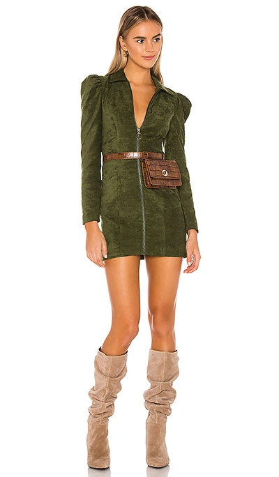 Lovers & Friends Vera Mini Dress In Olive Green