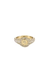 LUV AJ PAVE COIN SIGNET RING,LUVA-WL496