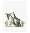 MIU MIU CAMOUFLAGE-PRINT CRACKLED-LEATHER BOOTS,28824028