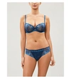 SIMONE PERELE WISH STRETCH-TULLE AND LACE UNDERWIRED HALF-CUP BRA