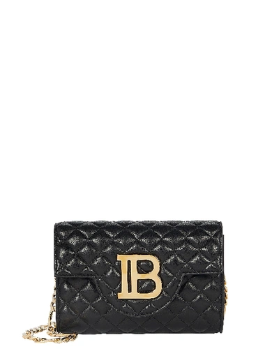 Balmain Bbag Quilted Leather Mini Bag In Black