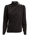 INTERMIX Charity Embellished Silk Blouse,060062453770