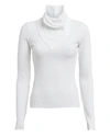 The Range Framed Rib Knit Scarf Turtleneck In White