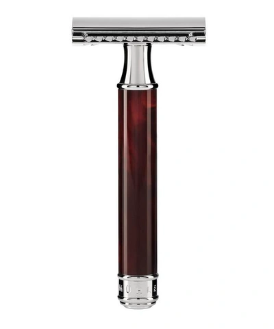 Mle Traditional Tortoiseshell Safety Razor In Brown