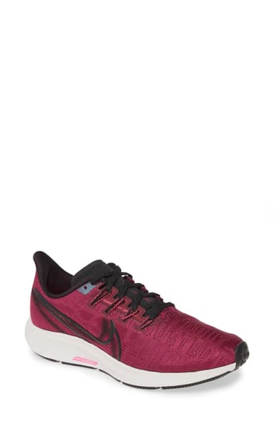 Nike Air Zoom Pegasus 36 Premium Running Shoe In True Berry/ Black/ Pink Blast