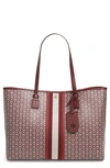 TORY BURCH GEMINI LINK COATED CANVAS TOTE - RED,53303