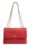 TORY BURCH KIRA CHEVRON LEATHER CROSSBODY BAG - RED,58465