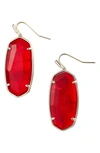 Kendra Scott Faceted Elle Drop Earrings In Gold/ Cherry Red Illusion
