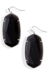 Kendra Scott Faceted Danielle Drop Earrings In Rhodium/ Black Cats Eye