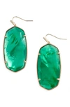 Kendra Scott Faceted Danielle Drop Earrings In Gold/ Jade Green Illusion