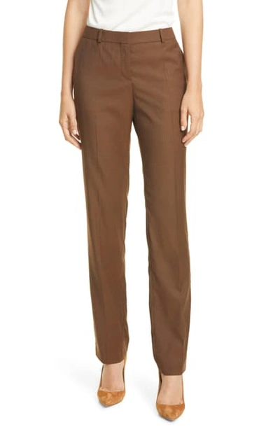 Hugo Boss Titana Wool Trousers In Carmel