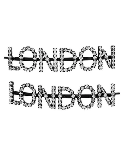 Ashley Williams London Crystal Hair Pins In Silver