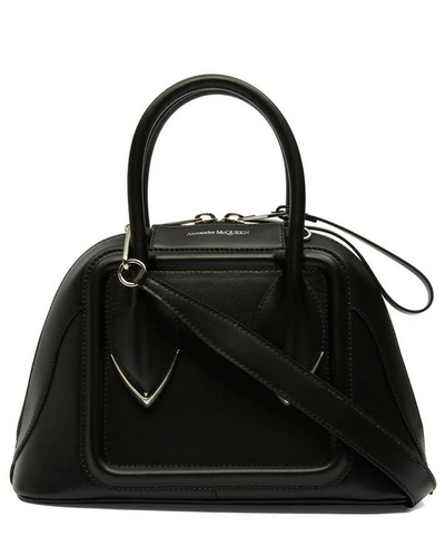 Alexander Mcqueen The Small Pinter Leather Handbag In Black
