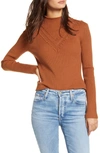 English Factory Mini Ruffle Sweater In Sienna