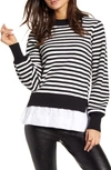 ENGLISH FACTORY STRIPED CONTRAST SWEATER,TD115T