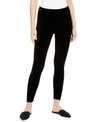Eileen Fisher Petite Recycled Stretch Velvet Ankle Leggings In Black