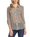 VINCE CAMUTO FLORAL-PRINT SHEER BLOUSE