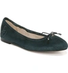 Sam Edelman Felicia Ballet Flats Women's Shoes In Green Suede