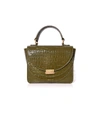 WANDLER Luna Mini Croco Bag in Olive