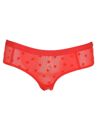 Stella Mccartney Star Embroidered Briefs In Red