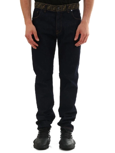 Fendi Blue Jeans Ff In Dark Blu